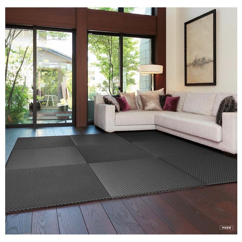 和織系列－市松墨寶 兩片組 - 地墊/地毯 - 塑膠 黑色