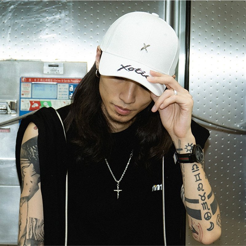 ノイズロゴブリムハット - 帽子 - コットン・麻 ホワイト