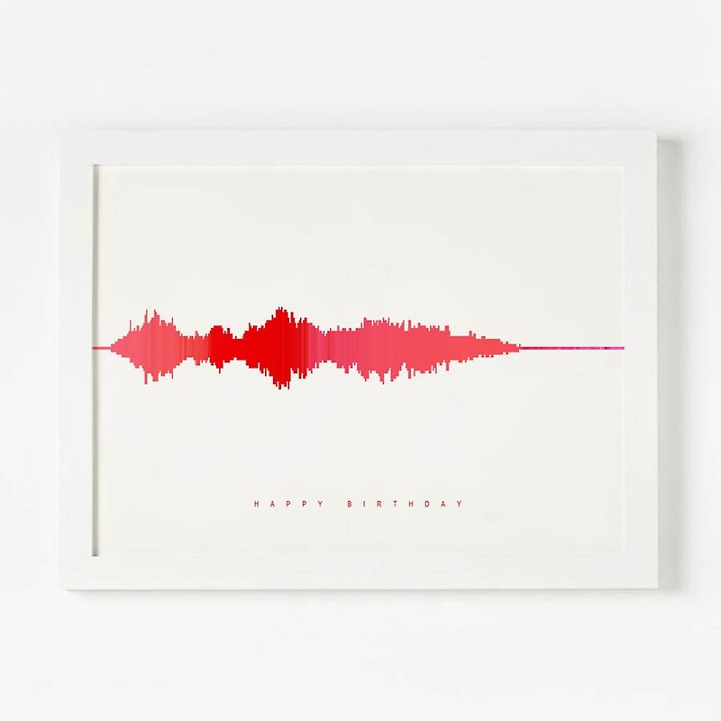 客製聲波藝術裝飾畫 聲音的風景 定製生日禮物 - 海報/掛畫/掛布 - 紙 紅色