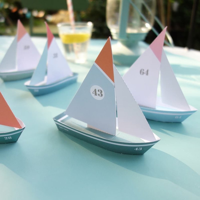 【Sophie et Martin】 Creative Origami (Sailboat) - งานไม้/ไม้ไผ่/ตัดกระดาษ - กระดาษ หลากหลายสี