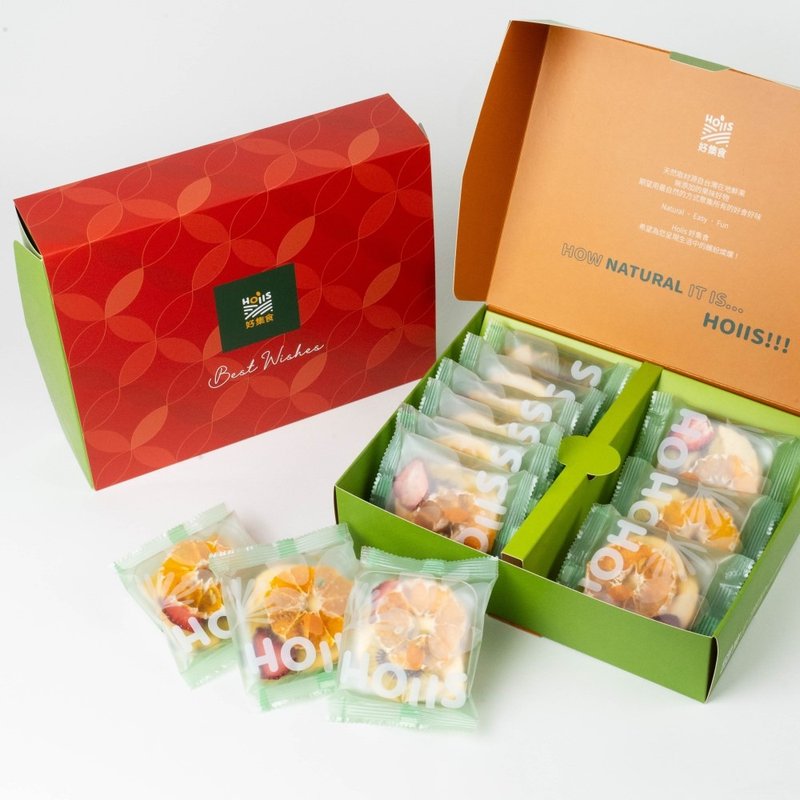 [Spring Festival Gift Box] One-day comprehensive dried fruit gift box 15gx12 bags/box_including strawberry/kiwi/apple/ - Dried Fruits - Other Materials Green