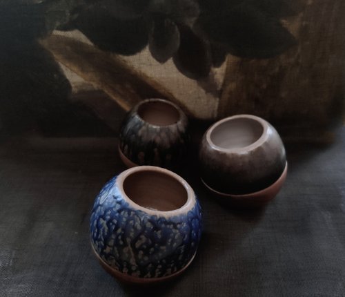 手作りの陶器/木45度花器 - ショップ mu-xin 花瓶・植木鉢 - Pinkoi