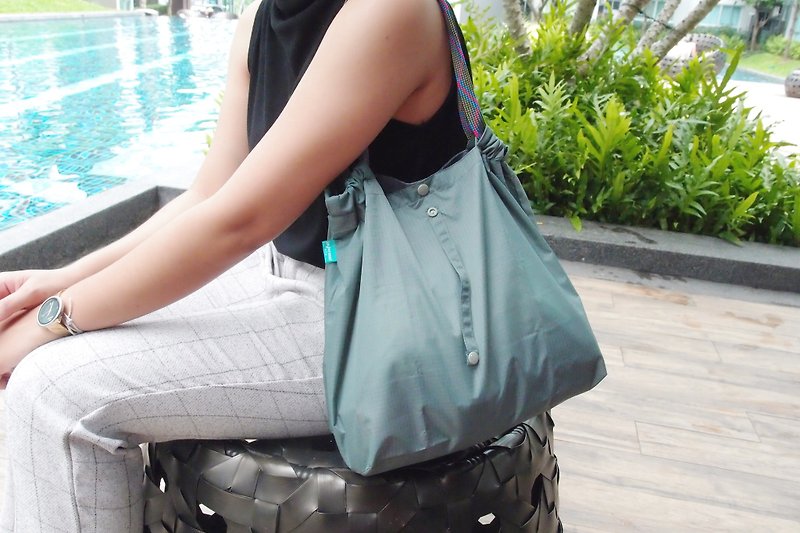 กระเป๋าช้อปปิ้ง เล็ก สีเทา Informal Bag เลือกลายสายกระเป๋าได้ 【โปร 11.11】【กล่องข - กระเป๋าถือ - ไนลอน 