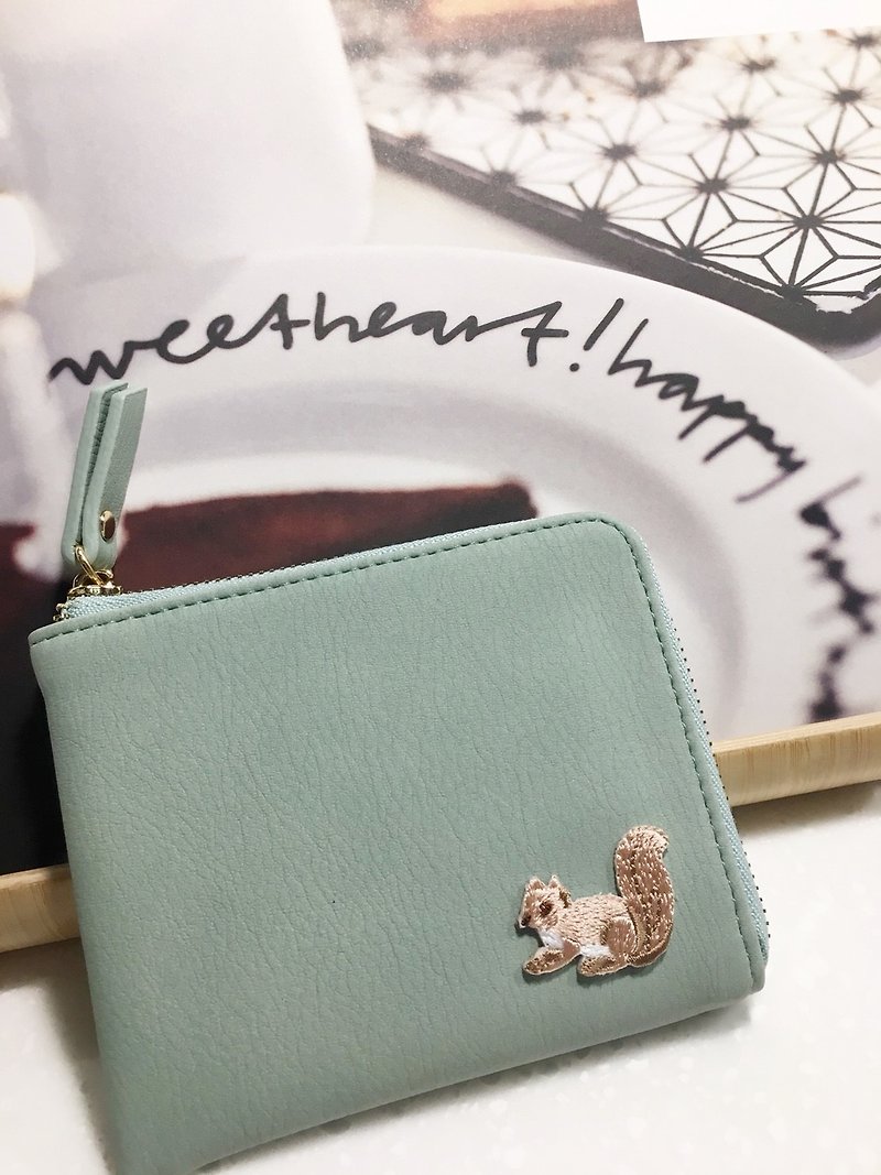  pocket pocket purse - กระเป๋าสตางค์ - หนังแท้ สีเขียว