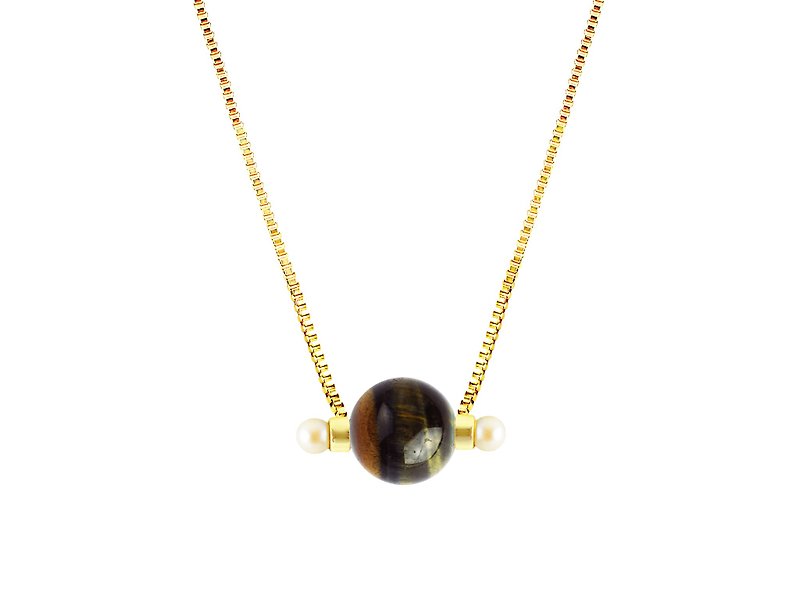 TIGERITE small universe tiger eye stone necklace - Necklaces - Gemstone Gold