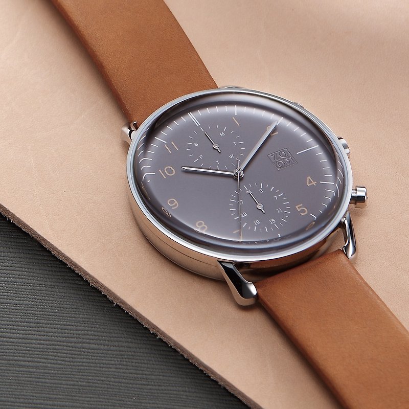 REFINE 7148 watch - Gray - นาฬิกาผู้ชาย - หนังแท้ สีเทา