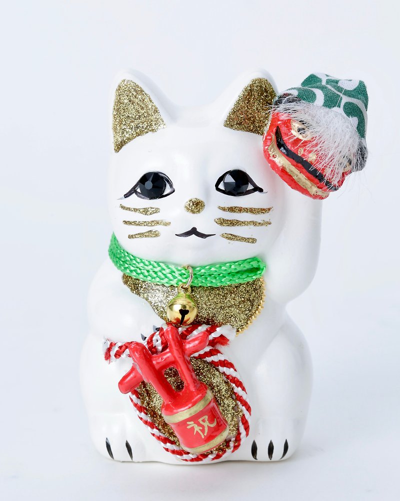 Lion dance rim lucky cat - Items for Display - Pottery 