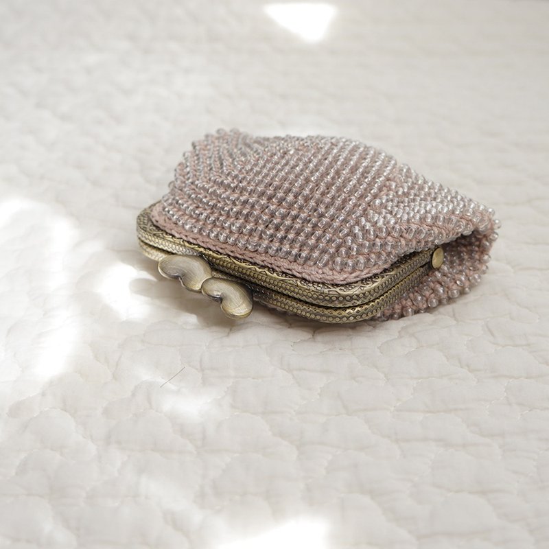 Ba-ba (m) Beads crochet square pouch No.2127 - 化妝包/收納袋 - 其他材質 粉紅色