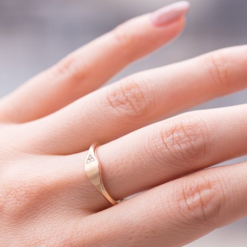 K14YG/PG×Diamond 0.021ct / La Feuille -Ring-