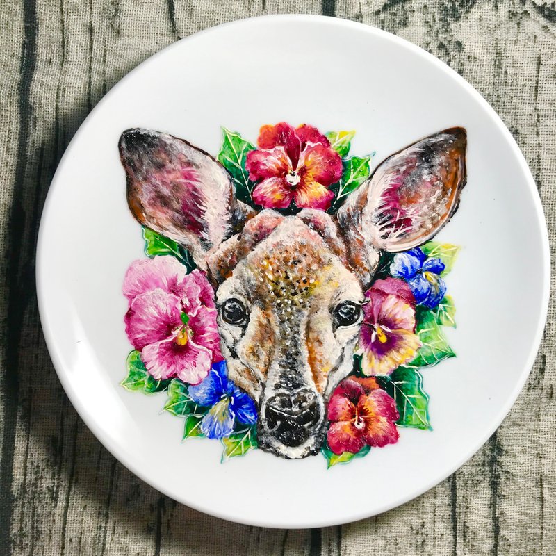 Miss you* Bambi 7-inch plate - จานและถาด - เครื่องลายคราม 