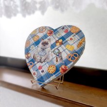 デルフトのタイル手描きの花　ブルーアンドホワイト VTG Delft Blue White Flower 6