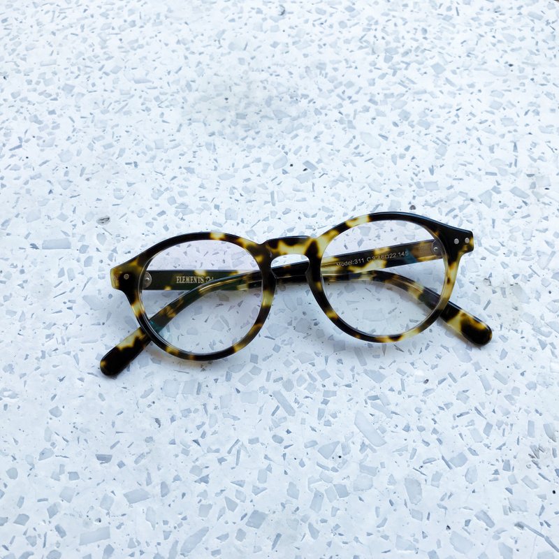 Tokyo Yellow Tortoise Black Boston กรอบแว่นตากรอบแว่นตาทำด้วยมือในญี่ปุ่น - กรอบแว่นตา - วัสดุอื่นๆ สีเหลือง