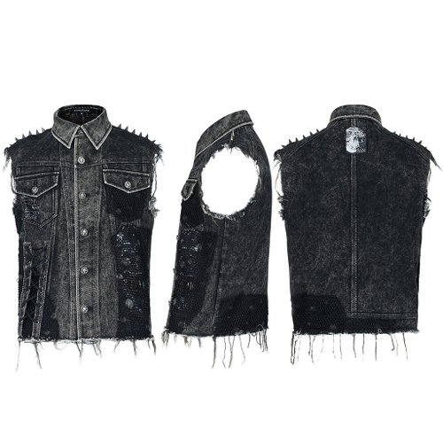 NIRVANA デニムベスト ワンフォークロージング 1111clothing デニムベスト メンズ