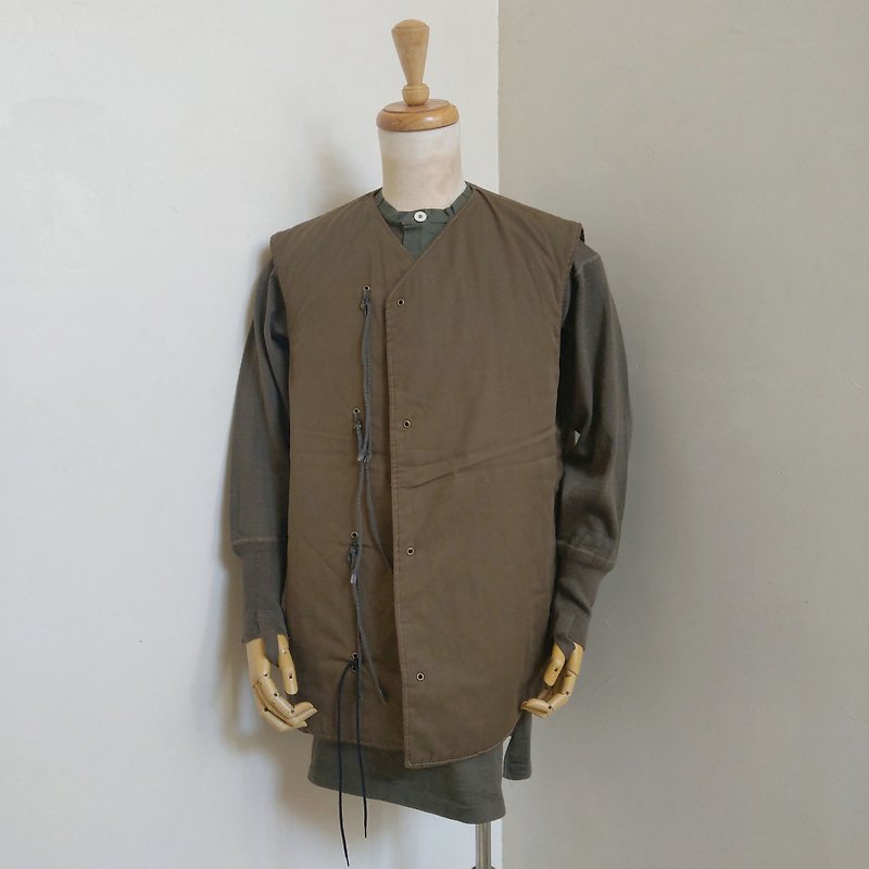 Finnish military vest _G013 - เสื้อกั๊กผู้ชาย - ผ้าฝ้าย/ผ้าลินิน สีเขียว