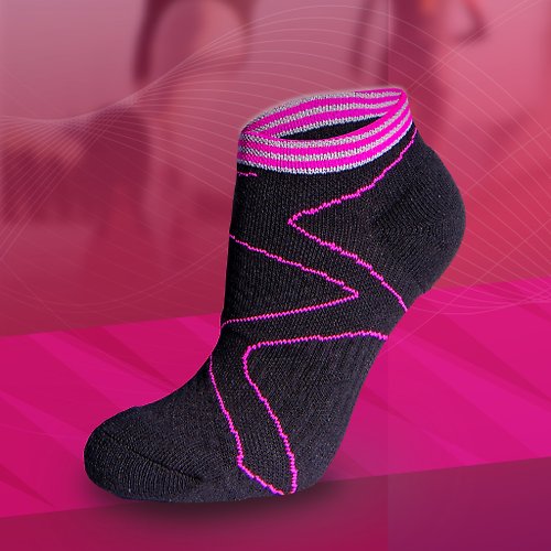 ZILA SOCKS | 台灣織襪設計品牌 抗菌除臭.輕加壓船型女襪 | 桃紅