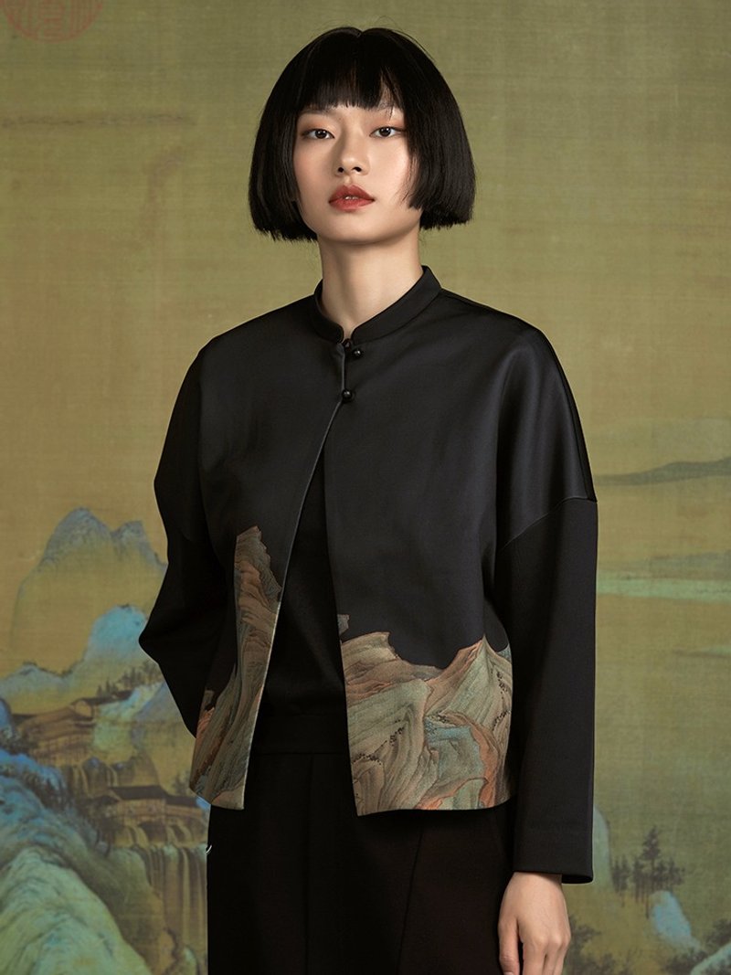 心隱/東方山水 短外套 新中式唐裝 - 女大衣/外套 - 聚酯纖維 多色