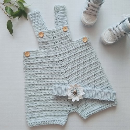 trisha.knits Knitted romper, organic baby cotton romper, newborn romper