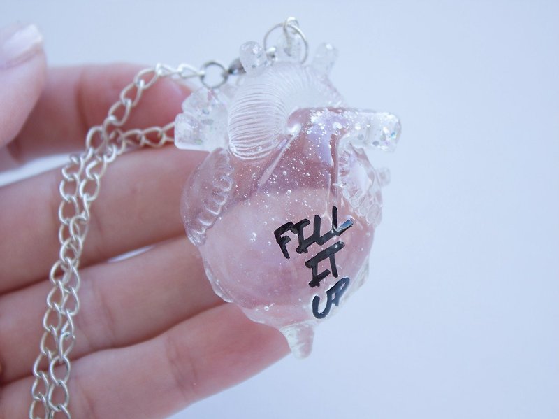 Anatomical heart necklace - Necklaces - Other Materials Transparent