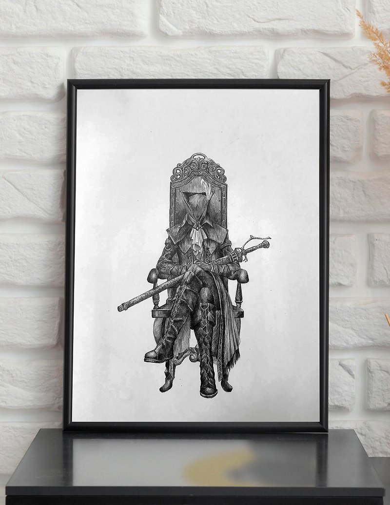 Bloodborne Arrival - Original Drawing, Wall Art, Home Decor, Hanging Picture - 海報/掛畫/掛布 - 紙 多色