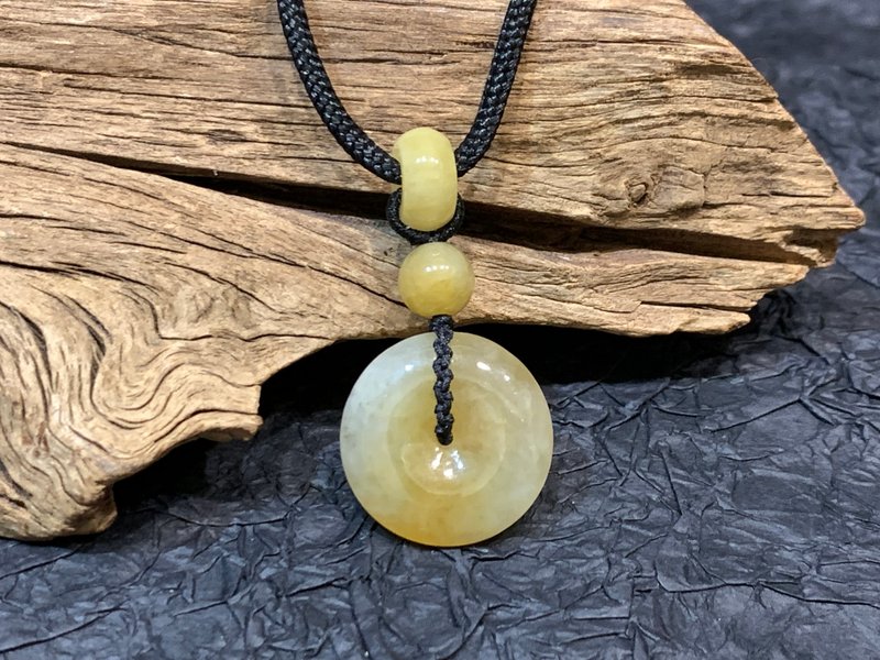 快速出貨 天然A貨緬甸玉翡翠 黃翡 平安扣手鍊 彌月禮 滿月禮 - 彌月禮盒 - 玉石 黃色