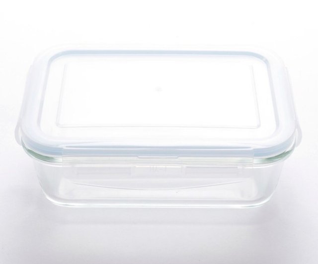 Capacity of 800ml square kitchen glass lunch box with silicone pink lid