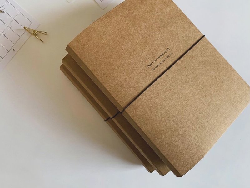 Kraft Lettering Notebook | Refillable Set with Cover + 2 Inserts (Plain / Lined) - 筆記本/手帳 - 紙 