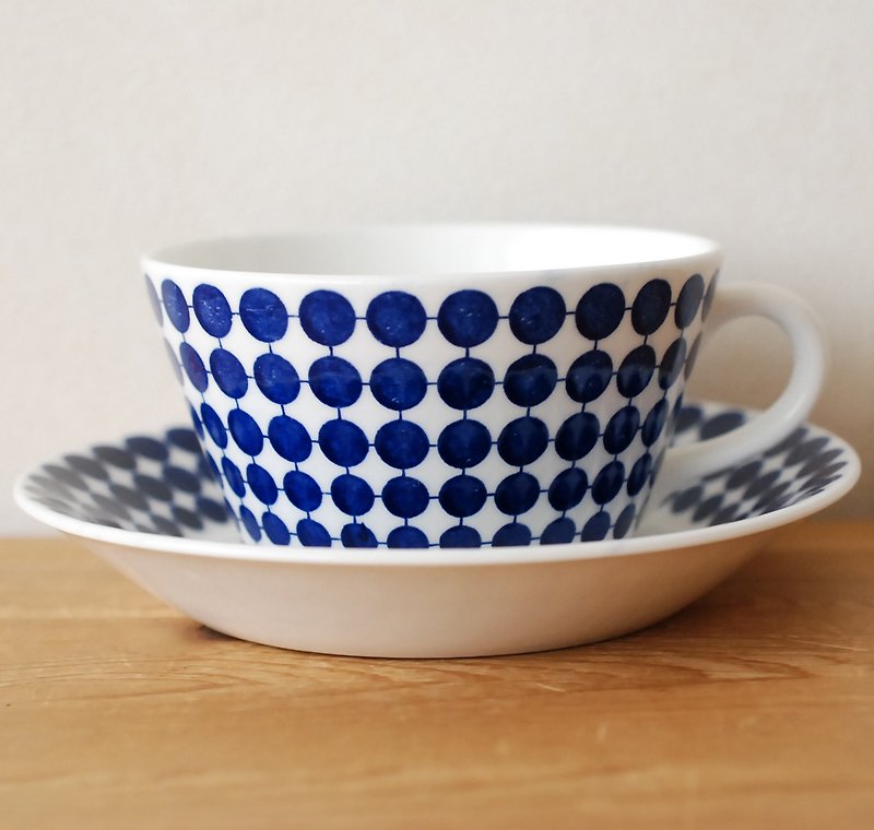 Stig Lindberg Nordic design master ADAM teacup plate set (bone china) - แก้วมัค/แก้วกาแฟ - เครื่องลายคราม สีน้ำเงิน