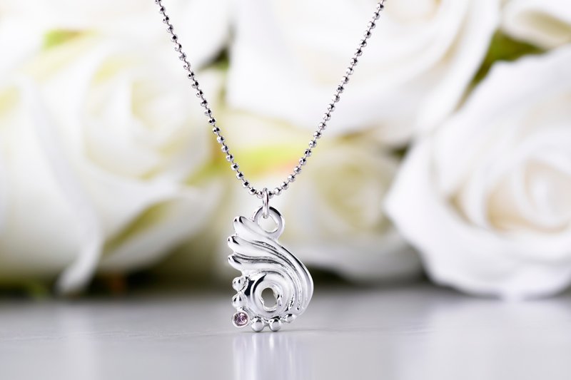 心鎖系列 開啟 時尚鎖鑰造型項鍊-紫外光鑽(NLAJA0936N-4) - 項鍊 - 銀 銀色