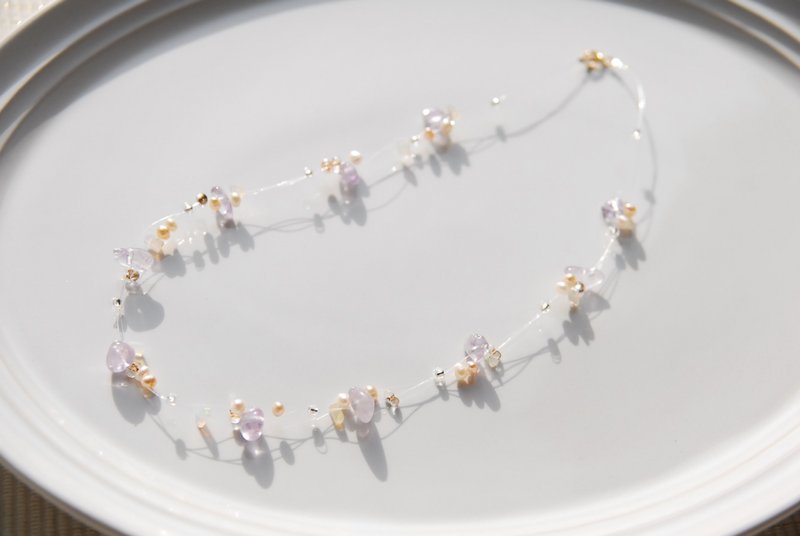 春風のネックレス　ライラック１４kgf - 手鍊/手環 - 半寶石 紫色