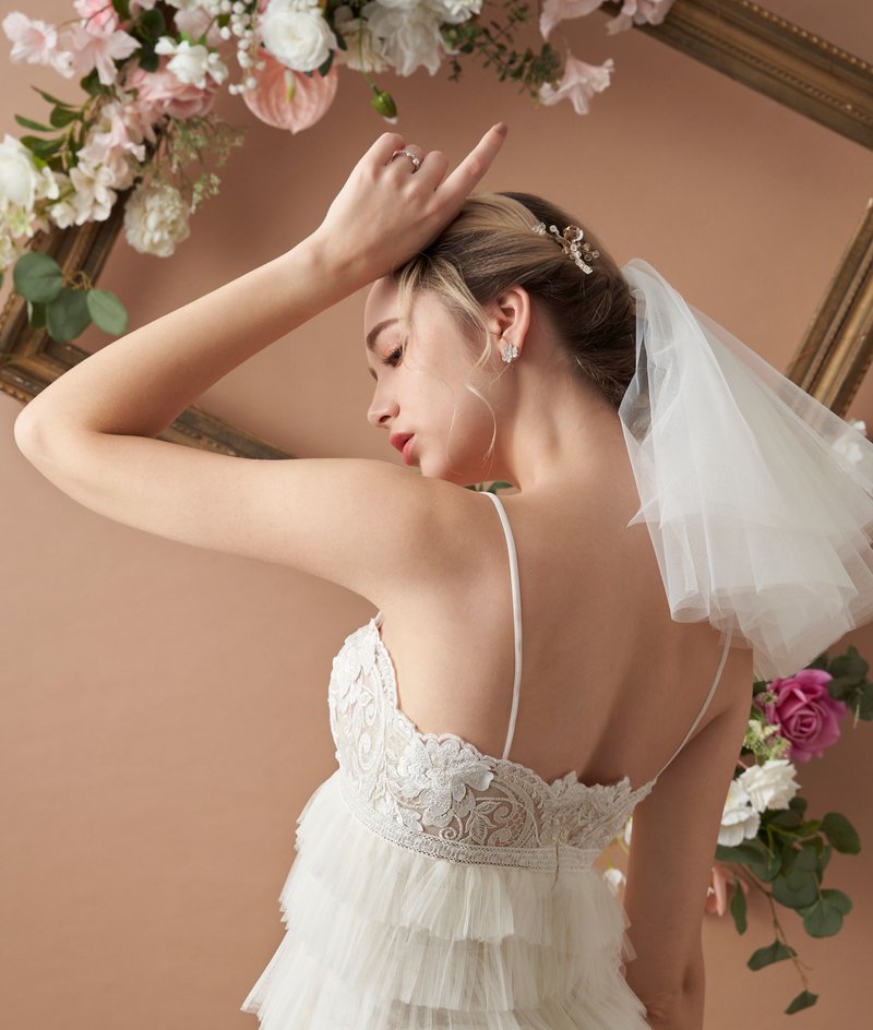 【New】Ruth 經典層次短頭紗(配件) - 其他 - 其他材質 白色