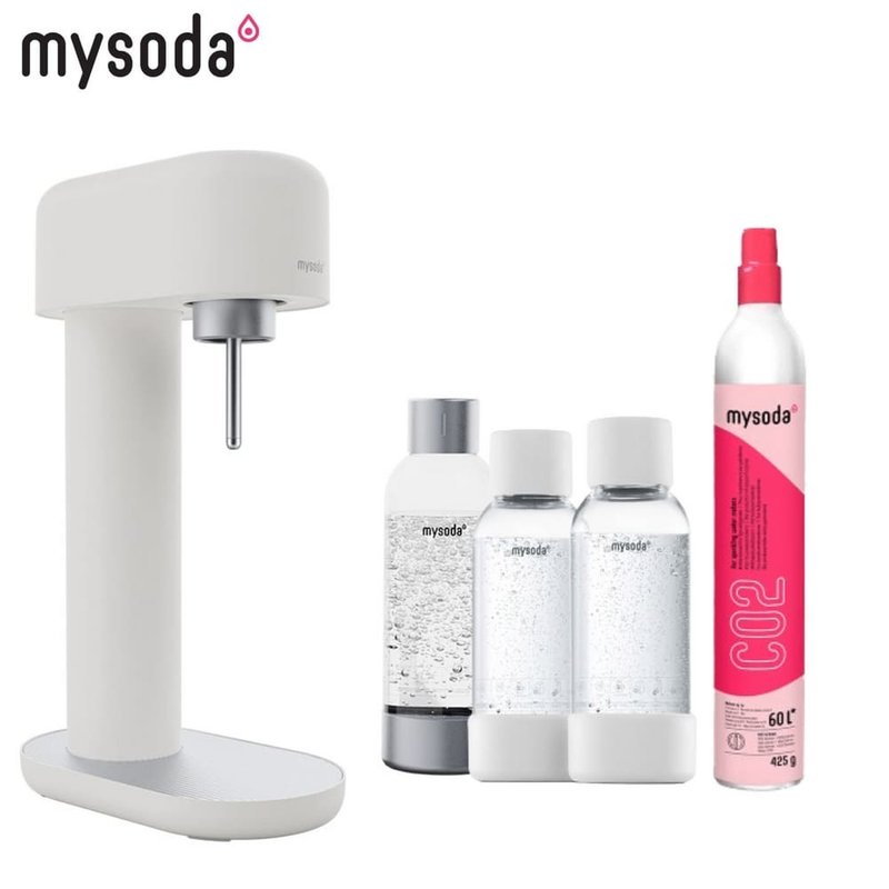 芬蘭【mysoda】Ruby鋁合金氣泡水機-樹冰白 贈0.5L水瓶2入組 - 廚房家電 - 鋁合金 白色