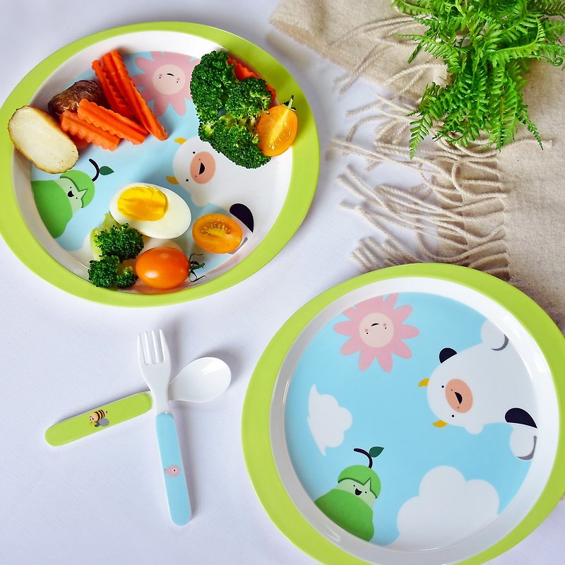 天成飯店集團  比比家族餐具組-餐盤 - 寶寶/兒童餐具/餐盤 - 塑膠 