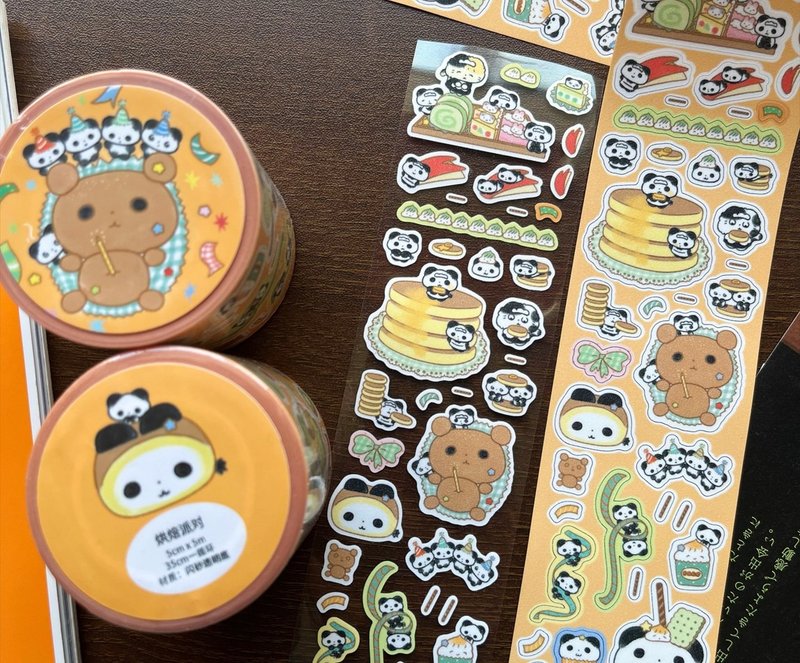 【Four-Leaf Clover】【Baking Party】Cute Korean Die-cut Sticker Roll - สติกเกอร์ - วัสดุอื่นๆ หลากหลายสี