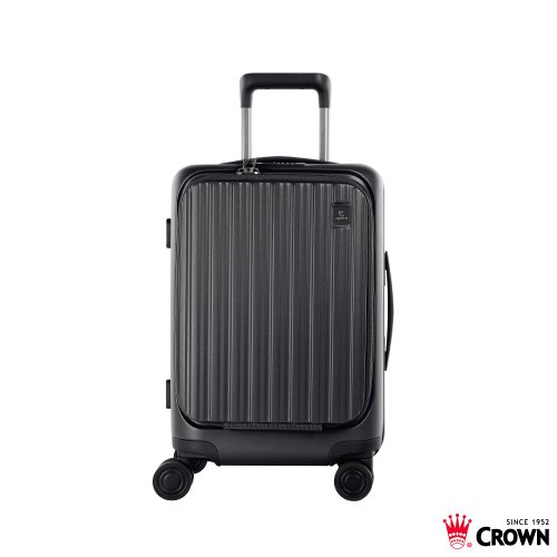 CROWN 皇冠行李箱 【CROWN】21吋 BOXY 前開框架拉桿箱 登機箱 鐵灰色