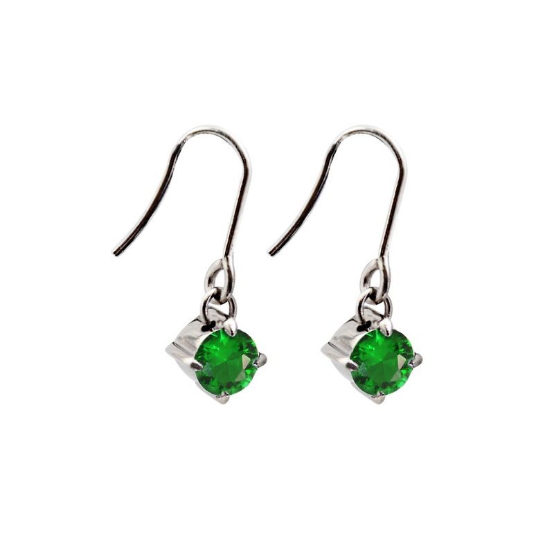 純淨光芒 翡翠綠 純鈦耳環一對 七色混搭贈鈦貼兩入 - 耳環/耳夾 - 其他金屬 綠色