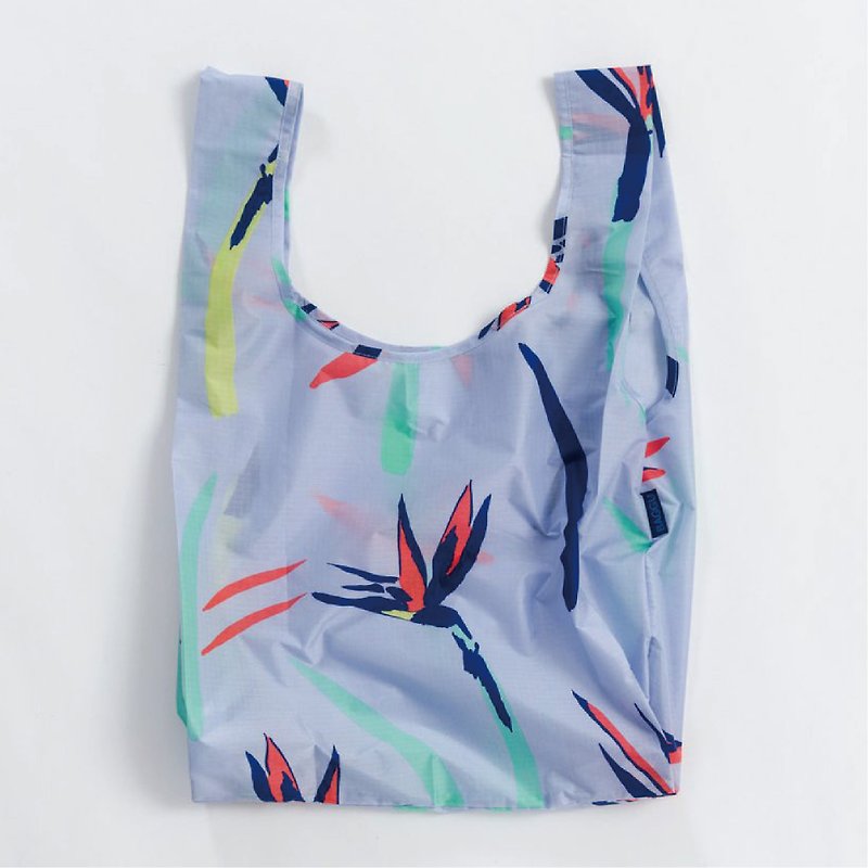 【新品】BAGGU環保收納購物袋- 天堂鳥圖騰 - 手提包/手提袋 - 防水材質 藍色