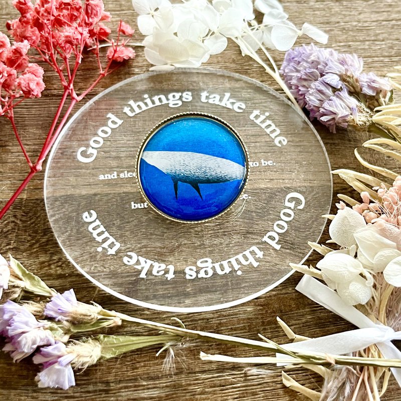 Landscape Brooch: Ultramarine World, Sea, Whale - เข็มกลัด - เรซิน สีน้ำเงิน