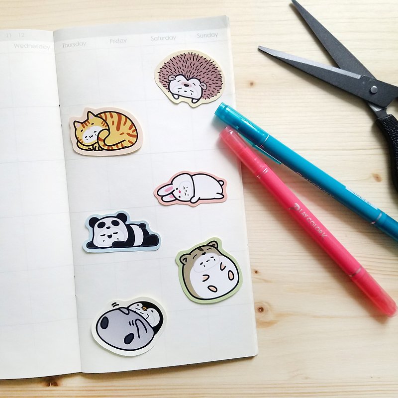 A ghost play animal stickers (Lazy version) - Stickers - Paper 