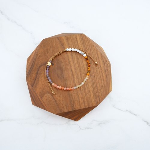 panne Multi round stone Slider Bracelet For born on Monday
