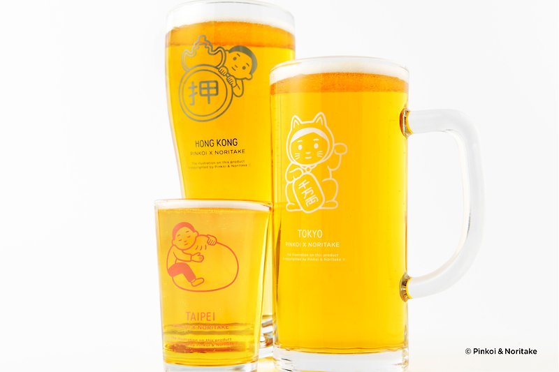 ガラス グラス・コップ 透明 - Pinkoi × Noritake ビールグラス 3種セット
