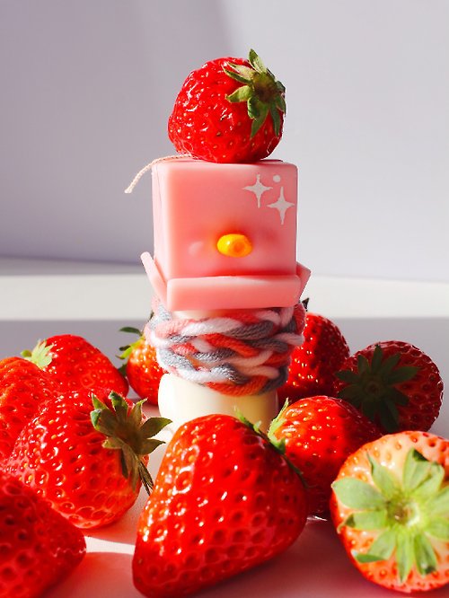 iiii Design Studio EMO 鴨 | 崔蠟燭系列 草莓水果香調 手作香氛蠟燭
