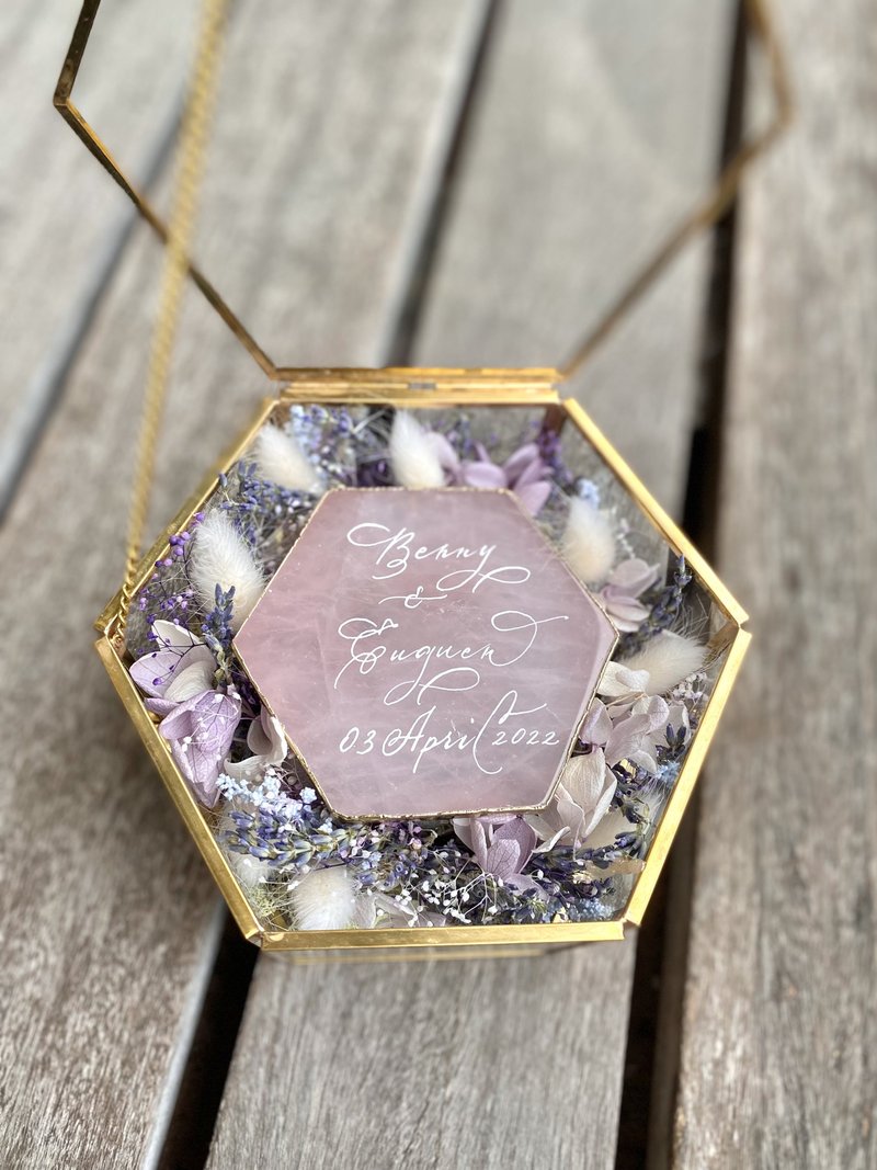 客製化禮物 永生花盒 移民/離職/結婚/畢業/求婚/紀念日/ 戒指盒 - 其他 - 玻璃 多色