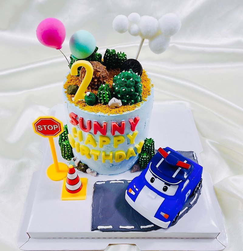GO GO 新手上路 波利 生日蛋糕  客製蛋糕  滿周歲 4吋 限台南面 - 蛋糕/甜點 - 新鮮食材 藍色