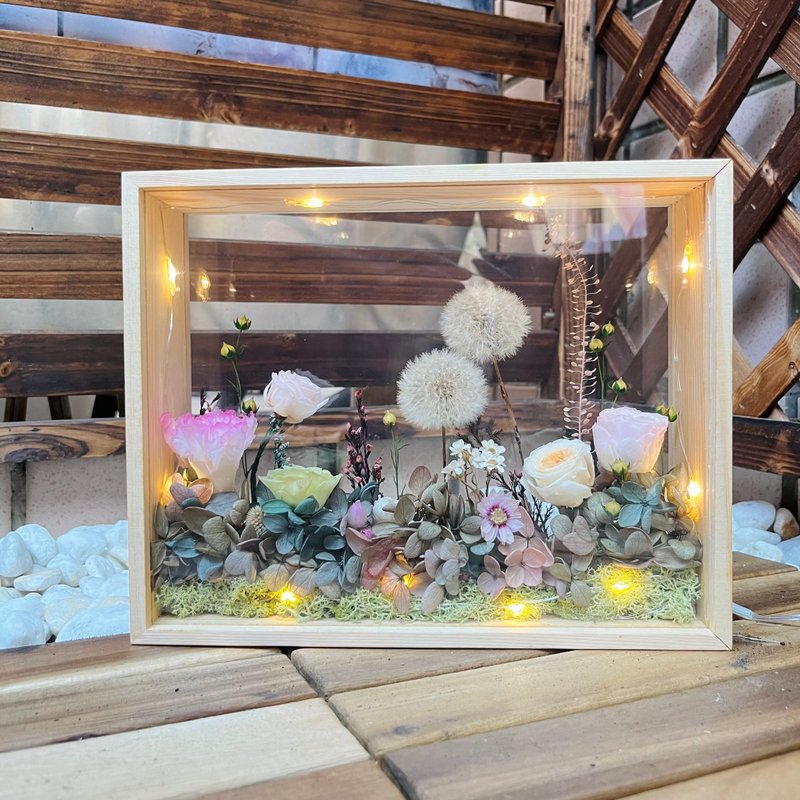 蒲公英 玫瑰 永生花 豪華花園 相框微景觀 - 擺飾/家飾品 - 植物．花 