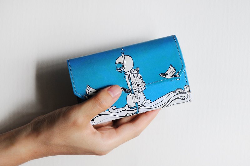 Handmade Paper Purse -Sea - กระเป๋าสตางค์ - กระดาษ สีน้ำเงิน