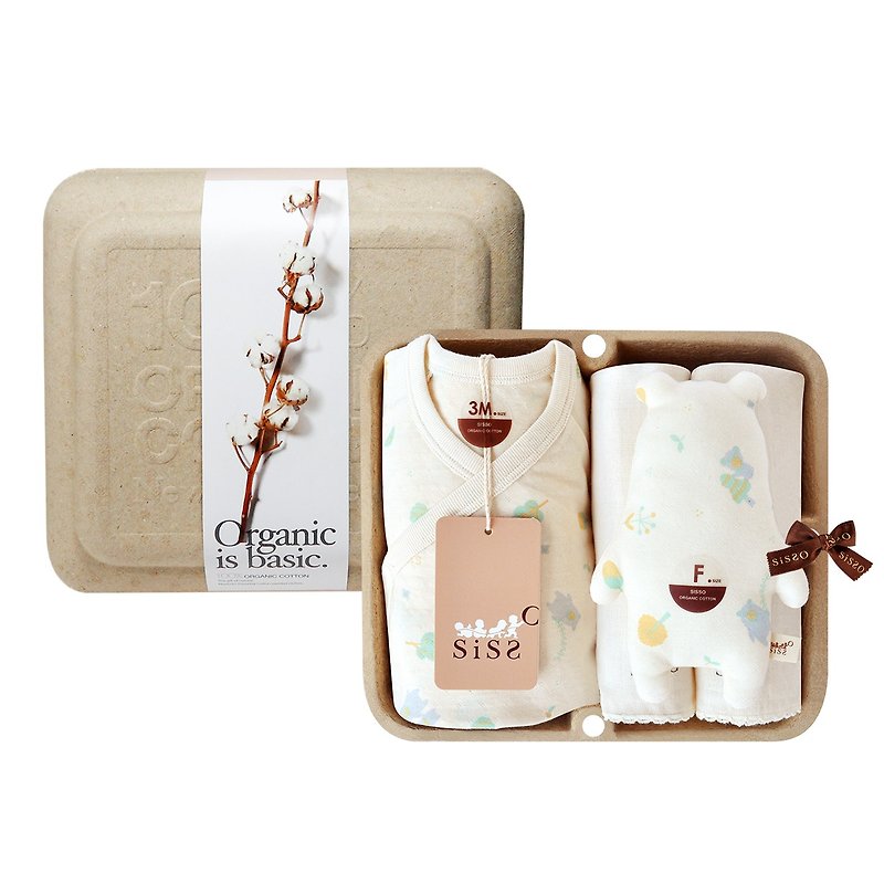 [SISSO Organic Cotton] Forest Grizzly Lyocell Cotton Butterfly Gift Box 3M 6M - Baby Gift Sets - Cotton & Hemp White