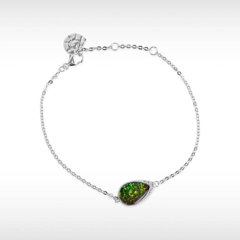 Imperial Ammolite Bracelet in sterling silver - สร้อยข้อมือ - เครื่องเพชรพลอย 