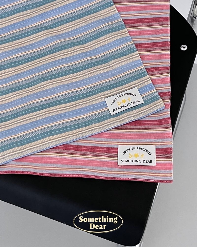 Vintage Stripe Cotton Table Mat – Lightweight & Multi-purpose | Blue / Pink - 桌布/桌巾/餐墊 - 棉．麻 