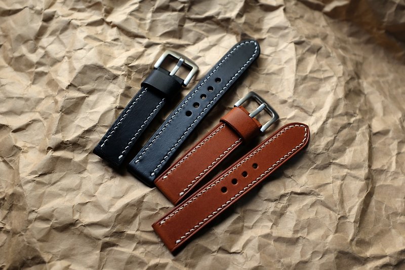 leather watch strap, watch band, custom made - Watchbands - Genuine Leather Multicolor