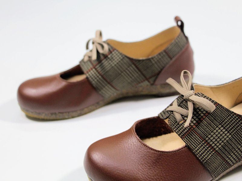 Healthy and beautiful shoes-thumbs eversion//soft and stress-relieving//Chidori coffee - Women's Leather Shoes - Genuine Leather Brown